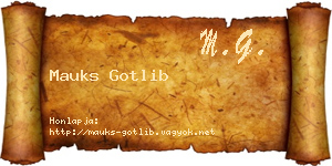 Mauks Gotlib névjegykártya